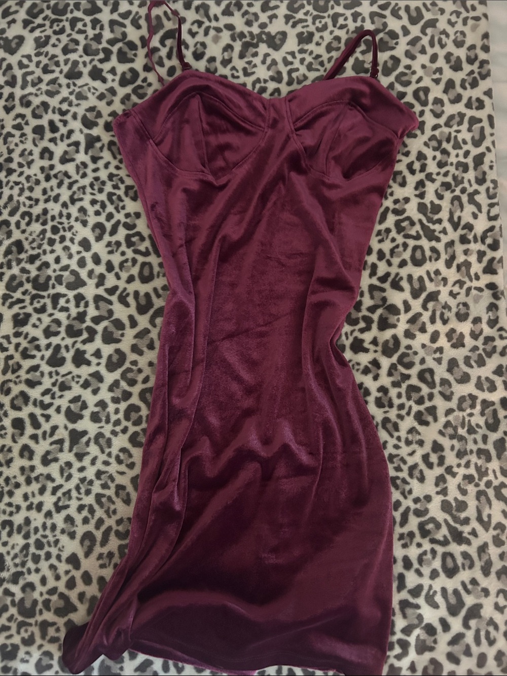 Ambiance Wine Red Satin Slip Dress